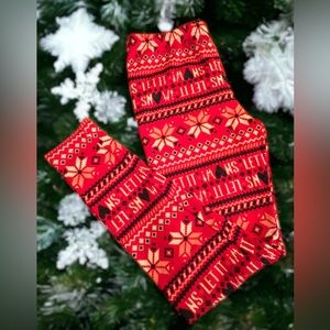 Women’s, Snowflake, Let It Snow, Print, Knit Leggings, Sz. Lrg